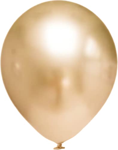 Twist4 Luftballons Metallic, XL - 40-45cm, Luftballons Bunt - 100% Naturlatex - schadstoffrei - Made in DE - in 6 Metallicfarben, Metallic Balloons für Deko Geburtstag Hochzeit (24 Stück, Gold) von Twist4