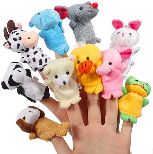 Twister.CK Fingerpuppen, Baby Story Time Requisiten, 10 Stück Tier Style Soft Samt Puppen Requisiten Lernspielzeug für Baby Kinder von Twister.CK