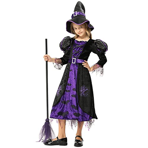 Twister.CK Hexenkostüm für Mädchen, Halloween-Party-Kostüm, Deluxe-Set mit Hut und Rock für Mädchen Twister.CK Hexenkostüm für Mädchen, Halloween-Party-Kostüm, Deluxe-Set mit Hut und Rock für Mädchen von Twister.CK