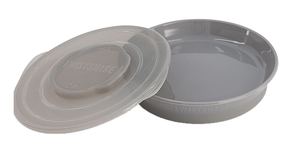 Anti-Rutsch Teller, Pastel Grey grau von Twistshake