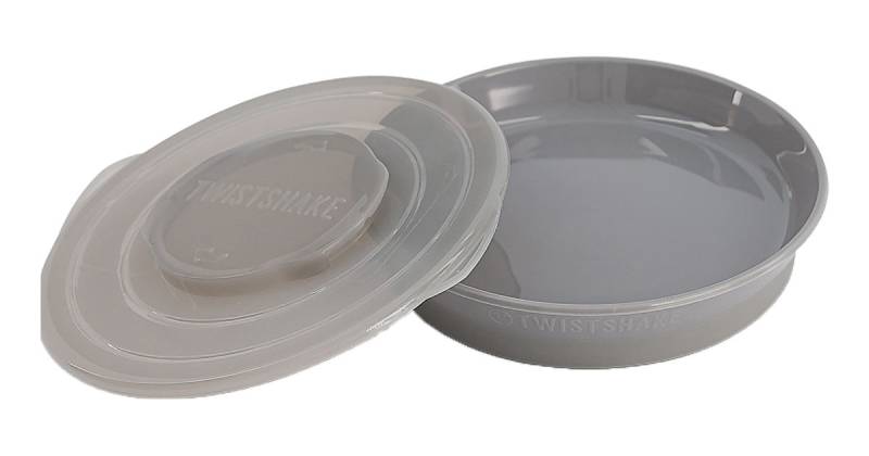 Anti-Rutsch Teller, Pastel Grey grau von Twistshake