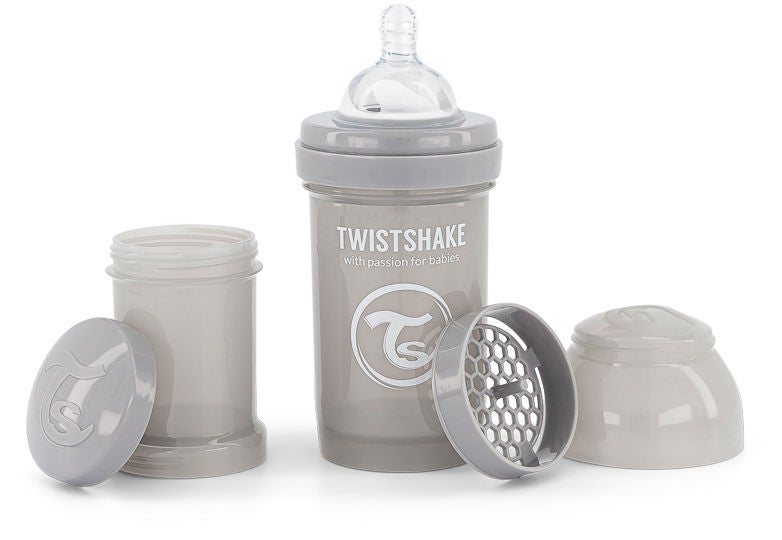 TS Babyflasche Anti-Kolik 180ml, Grau von Twistshake