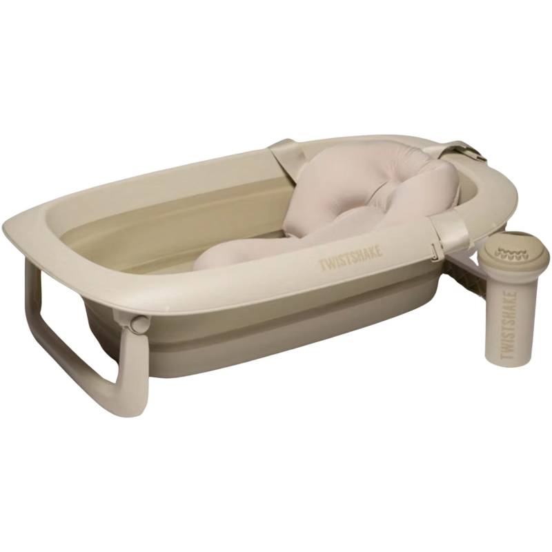 Twistshake Limited Edition Badewanne inkl. Badestütze &  Duschkanne, Faded Beige von Twistshake