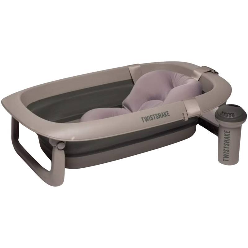 Twistshake Limited Edition Badewanne inkl. Badestütze &  Duschkanne, Faded Grey von Twistshake