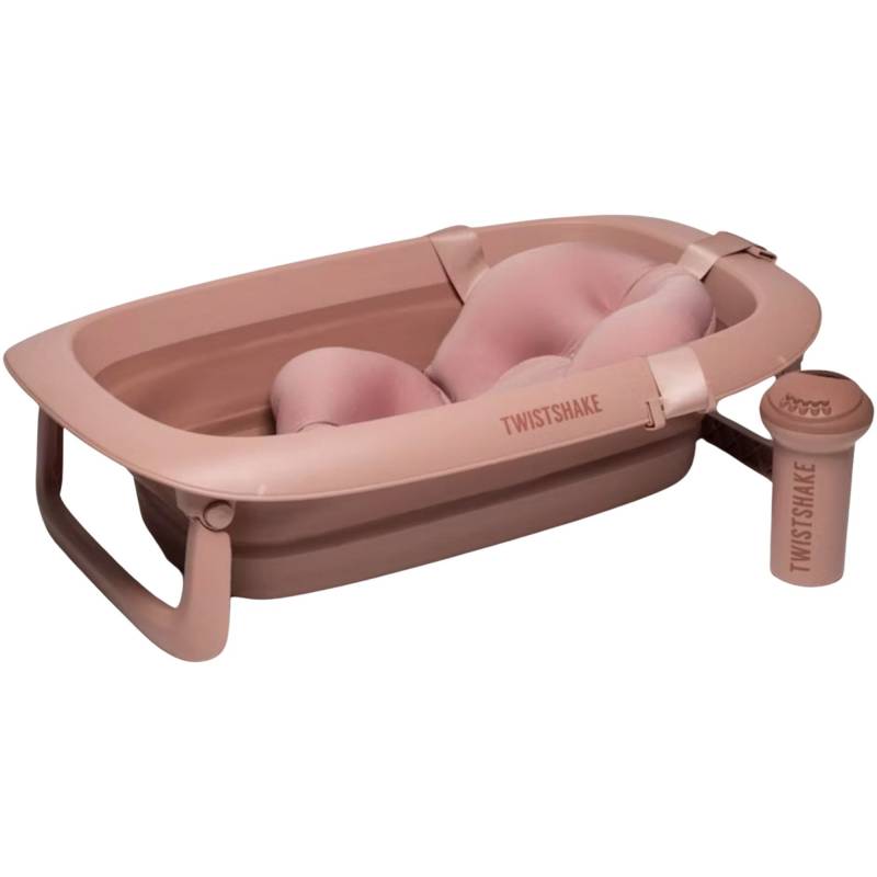 Twistshake Limited Edition Badewanne inkl. Badestütze &  Duschkanne, Faded Pink von Twistshake