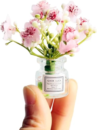 Rosa Miniaturblume in Vase Puppenhaus Mini Jasmin Blumen handgefertigt leicht abgestimmt Puppenhaus Blumenvase Set Modell Dekor für 1:6 oder 1:8 Maßstab Mikrolandschaft Dekor Dekorationen Rosa Miniaturblume in Vase Puppenhaus Mini Jasmin Blumen handgefertigt leicht abgestimmt Puppenhaus Blumenvase Set Modell Dekor für 1:6 oder 1:8 Maßstab Mikrolandschaft Dekor Dekorationen von Txuolin