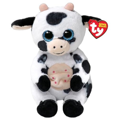 Ty Herdly Kuh Beanie Bellies Regular 14cm - Quetschbare Beanie Baby Weiche Pluschtiere - Sammelbares Kuscheliges Stofftier von Ty UK Ltd