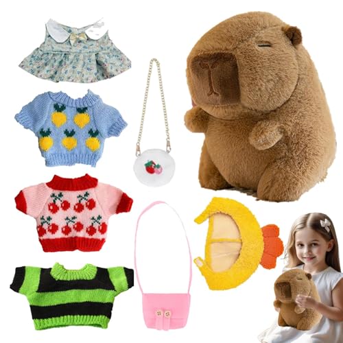 TyCylKu Capybara-Plüschtier,Gefülltes Capybara-Plüschtier | Capybara mit Kopfbedeckung 4 Kleidung & Accessoires - Verkleiden Sie niedliche Plüschtiere, weiche und entzückende TyCylKu Capybara-Plüschtier,Gefülltes Capybara-Plüschtier | Capybara mit Kopfbedeckung 4 Kleidung & Accessoires - Verkleiden Sie niedliche Plüschtiere, weiche und entzückende von TyCylKu