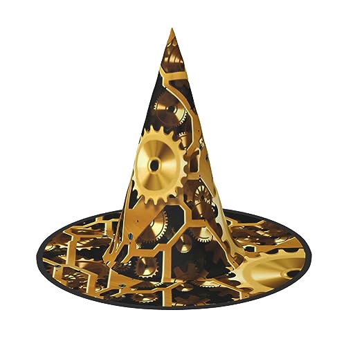 TyEdee Gruseliger Halloween-Hexenhut, magische Kappe, für Halloween-Dekoration, Cosplay, Kostümzubehör, Uhrwerk von TyEdee