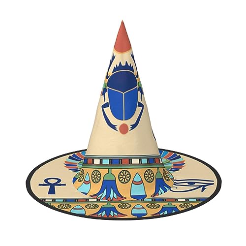 TyEdee Gruseliger Halloween-Hexenhut, magische Kappe, für Halloween-Dekoration, Cosplay, Kostümzubehör, ägyptischer Skarabäus von TyEdee