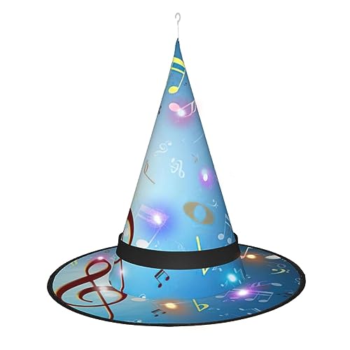 TyEdee LED-beleuchteter leuchtender Hexenhut, Magier-Hexenkappe, Halloween-Dekor-Hut, für Party-Dekoration von TyEdee