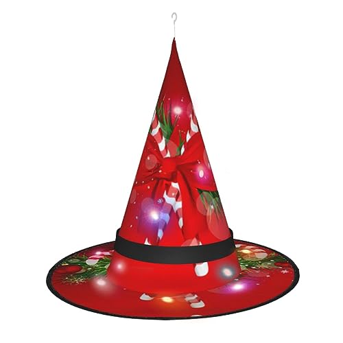 TyEdee LED-beleuchteter leuchtender Hexenhut, Magier-Hexenkappe, Halloween-Dekorhut, für Party-Dekoration, Merry Christmas2 von TyEdee