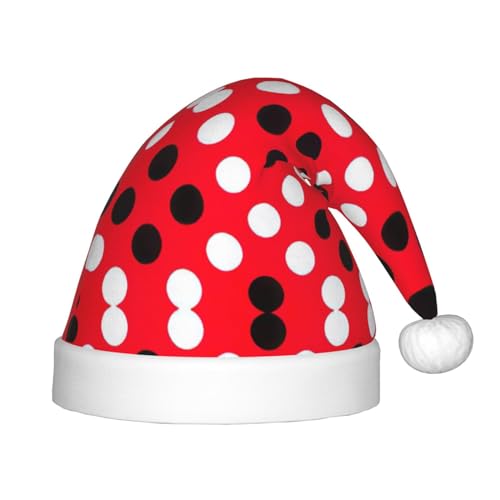 TyEdee Weihnachtsmütze für Kinder, Plüsch-Weihnachtsmütze, Weihnachtsmannmütze, niedlicher Weihnachtsmannmütze, für Jungen und Mädchen, Rot / Weiß von TyEdee