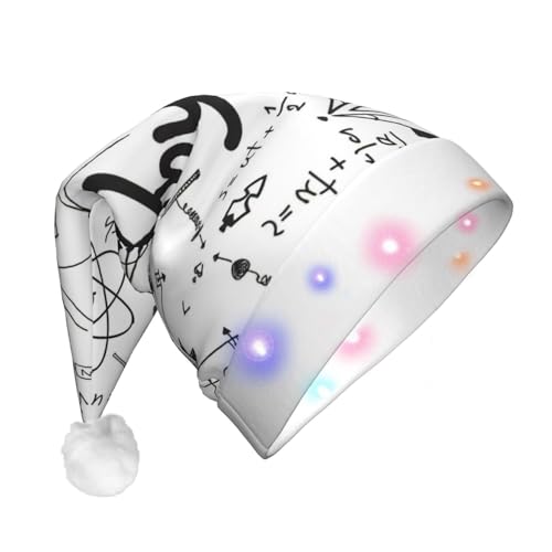 TyEdee Weihnachtsmütze mit Physik-Druck, Weihnachtsmann-LED-beleuchteter Hut, Weihnachtsmütze für Erwachsene, Weihnachtsparty-Hut, geeignet für Neujahrspartys von TyEdee