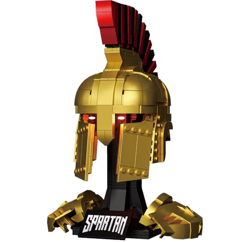TyGn Mittelalterliche Krieger Helm Bausteine Sets, Schaustück，Bauset zum Sammeln für Erwachsener und Junge,Geschenksidee für erfahrene Baumeister，Sammeln Home Decor Modell von TyGn