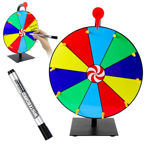 Tyafzzn Glücksrad zum Drehen, Glücksrad zum Selbstgestalten, Glücksrad Spielzeug mit Markierstift, Spinning Prize Wheel, Glücksrad für Party, Karneval, Lotteriespiele, Wortspiele Tyafzzn Glücksrad zum Drehen, Glücksrad zum Selbstgestalten, Glücksrad Spielzeug mit Markierstift, Spinning Prize Wheel, Glücksrad für Party, Karneval, Lotteriespiele, Wortspiele von Tyafzzn