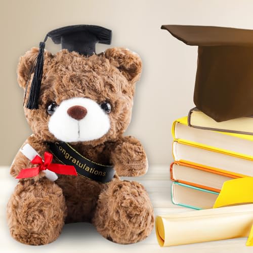 Tyafzzn Teddybär Plüschtier, Examensbär, Abschluss Bär, Teddy Plüschbär mit Diplom und Doktorhut, Bachelor Abschluss Geschenk, Prüfung Bestanden Geschenk für Mädchen, Jungen von Tyafzzn