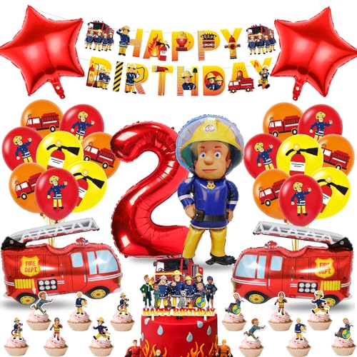 Feuerwehr Geburtstag Deko 2 Jahre Jungen, Feuerwehrmann Luftballons, Tortendeko Feuerwehr, Feuerwehr Folienballon, Geburtstagsdeko für 2 Jahre kindergeburtstag Party Dekoration Feuerwehr Geburtstag Deko 2 Jahre Jungen, Feuerwehrmann Luftballons, Tortendeko Feuerwehr, Feuerwehr Folienballon, Geburtstagsdeko für 2 Jahre kindergeburtstag Party Dekoration von Tydeus
