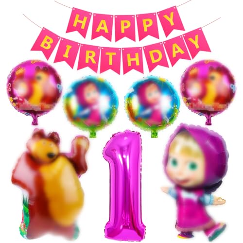 Geburtstag Dekoration Mädchen 1 jahre,Luftballon Geburtstag Bär Mädchen 1 Zahl,Folien Ballon Kindergeburtstag Party,Geburtstagsdeko für Kinder Mädchen Junge 1 Jahr rosa von Tydeus