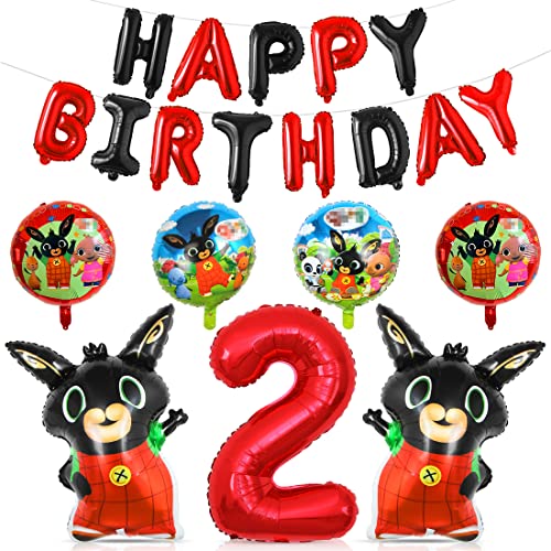 Tydeus Bunny Luftballon, Schwarz, 1 Stück, Numerischer Geburtstagsballon, Luftballon, Kinder, Mädchen, 2. Geburtstag, Bunny Design, Geburtstag, Choking Hazard: Small Parts von Tydeus