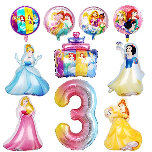 Geburtstag Luftballons Mädchen, 12 Stück Luftballon Rosa Geburtstag Kit, Folienballon 3 Jahre Mädchen, Große Größe Folienballons, Geburtstagsdeko für Partei Hintergrunden von Tydeus