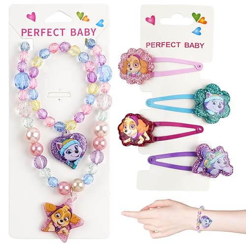 Tydeus Kinderschmuck Mädchen 6pcs,Haarspangen+Armband Halskette Kinder mit Schneeflocke Anhänger,Schmuck Haarschmuck Mädchen für Geschenk Kleinkind für Geburtstag,Neujahr, Advent, Weihnachten von Tydeus