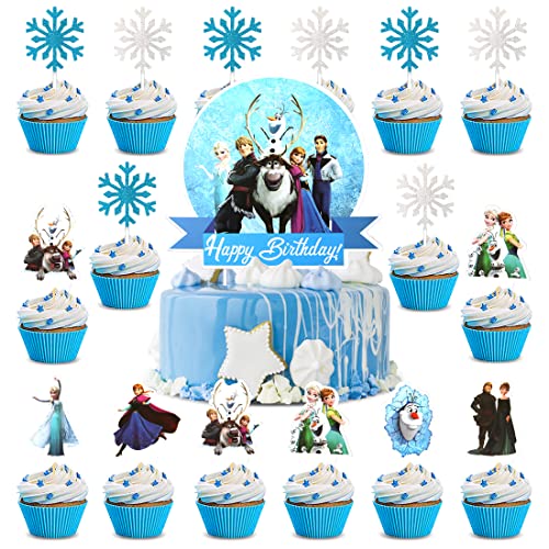 Tortendeko,Kuchen Deko Blaue,45 Stück Cake Topper für Geburtstag Dekorationen Mädchen Junge mit Happy Birthday Acryl Tortenaufleger von Tydeus