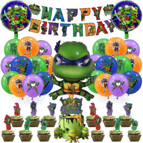 Turtle Geburtstagsdeko Luftballon Grün,47 Stück Turtle Geburtstag Folienballon Deko,Kuchen-Toppers+Geburtstag Banner für Kinder Turtle Thema Geburtstag Dekorationen Turtle Geburtstagsdeko Luftballon Grün,47 Stück Turtle Geburtstag Folienballon Deko,Kuchen-Toppers+Geburtstag Banner für Kinder Turtle Thema Geburtstag Dekorationen von Tydeus