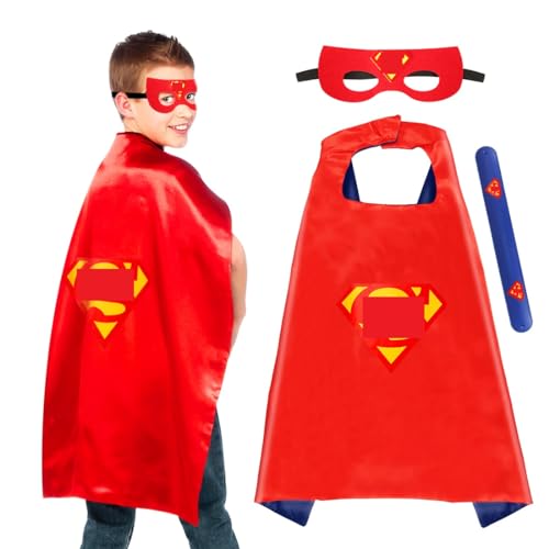 Tydeus Halloween Kostüm Kinder, Capes Rot und Masken für Kinder, Geschenke für Kindergeburtstag Umhang, Kostüme Halloween Fasching Cosplay für Junge Mädchen 3-9 Jahre von Tydeus