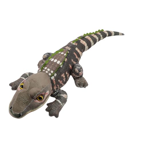 Streichelzoo Alligator Stofftier, Geschenke für Kinder, Wilde Onez Zoo -Tiere, grünes Alligator Plüschspielzeug (Braun) von Tyenaza