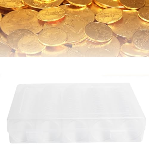 Tyenaza 100pcs Transparent Coin Storage Box, 17/20/25/27/30 mm runde Münzkapseln Container Protektor für Münzsammler (18,5 x 11,6 x 4 cm) von Tyenaza