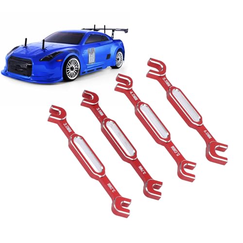 Tyenaza 4-teiliger RC-Aluminiumlegierungsschlüssel, 3/3,2/3,5/3,7/4/5/5,5/6 mm Spannschlossmutter-Kugelgelenkentferner mit Multifunktions-Reparaturwerkzeugsatz für RC-Stoßdämpferzangen (Black) von Tyenaza