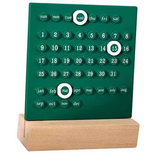 Tyenaza Holzkalender für Kinder, DIY, handbetrieben, Entwicklung von Planungsfähigkeiten, ewiger Kalender für Zuhause (Grün) von Tyenaza