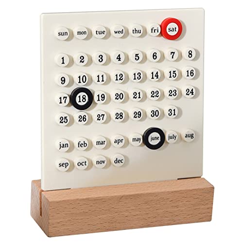 Tyenaza Holzkalender für Kinder, DIY, handbetrieben, Entwicklung von Planungsfähigkeiten, ewiger Kalender für Zuhause (Weiß) von Tyenaza