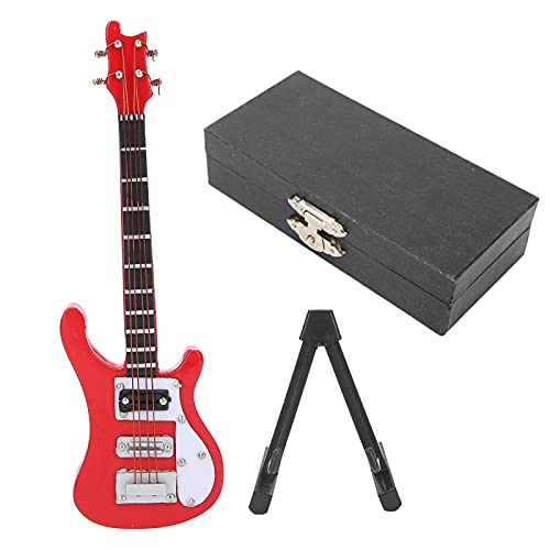 Tyenaza Miniatur E-Gitarre, Miniatur Holz Simulation E-Gitarre Modell Musik Instrument Ornamente e Sammler Dekoration Geburtstags Ornamente Handwerk Home De (Rot) von Tyenaza