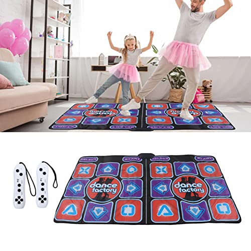 Tyenaza Music Dance Pad, doppelte Spielerübung Faltbare frühe Bildung Elektronische Tanzmatte für Wohnzimmer mit AV -Kabel (160 x 92 cm) von Tyenaza