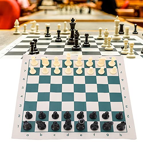Tyenaza PVC tragbares Schach, Reise tragbare Klappschach -Sets kompaktes Licht für die Entspannung von Spielen im Freien (34 x 34 cm) von Tyenaza
