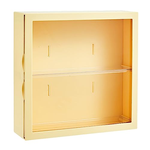 Tyenaza wandmontierte Showcase, Blind Box -Figuren Anzeige Hülle Handwerk Aufbewahrungsanzeige Rack Dust Proof Doll Spielzeugspeicherbox (Gelb) von Tyenaza