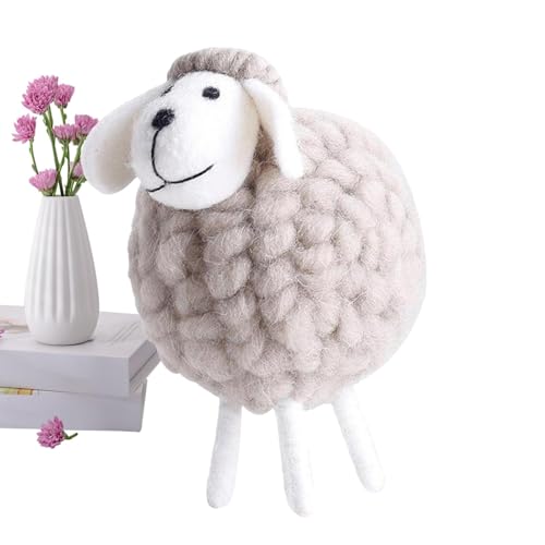 Lammfigur aus Filz, Schaf aus Wollfilz, dekoratives Lammspielzeug aus Plüsch, niedlich, Lammcharm, aus Wolle, Weihnachtsbaumdekoration aus Wollfilz von Tyinerc