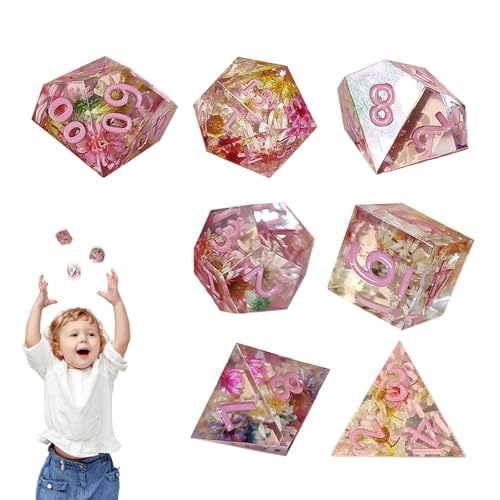 Tyinerc 7 Rollenspielwürfel, 7 Würfel aus Harz – Würfel mit Zahlen klare Markierung, Würfelspiel, kompaktes Würfel, Lernspielzeug, Standardspiel, für Zuhause, Schule und Reisen Tyinerc 7 Rollenspielwürfel, 7 Würfel aus Harz – Würfel mit Zahlen klare Markierung, Würfelspiel, kompaktes Würfel, Lernspielzeug, Standardspiel, für Zuhause, Schule und Reisen von Tyinerc