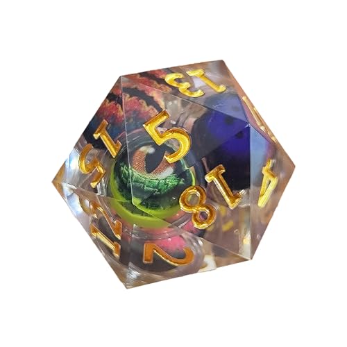 Tyinerc Augenflüssigkeitskernwürfel, Drachenaugenwürfel - Augapfelwürfel aus Kunstharz - Rollenspielwürfel, Spielwürfel, Miniwürfel, Mehrzweck-Treibsand-Ästhetik für Tischspiele, Lehrmittel von Tyinerc