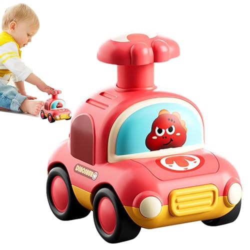 Tyinerc Auto zum Schieben, Auto zum Schieben und Verlassen, Auto Press and Go für | Push and Go Auto im Dinosaurier-Design, Cartoon-Fahrzeuge, Spielzeug mit Pfeife für von Tyinerc