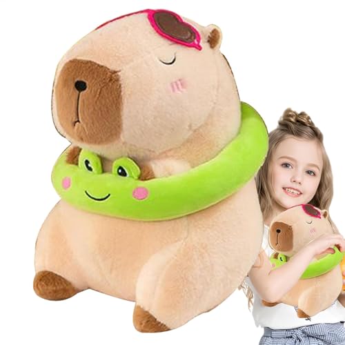 Tyinerc Capybara aus Plüsch, Plüschtier Capybara – Spielzeug mit Frosch-Schwimmringen, 33 cm, weiches und entzückendes Sofakissen, Heimdekoration Tyinerc Capybara aus Plüsch, Plüschtier Capybara – Spielzeug mit Frosch-Schwimmringen, 33 cm, weiches und entzückendes Sofakissen, Heimdekoration von Tyinerc