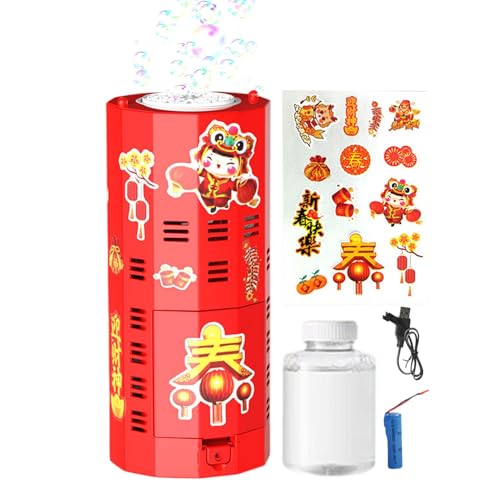 Tyinerc Chinesische Neujahrsblasenmaschine, Blasenmaschine für den Urlaub | Automatisches Blasenspielzeug mit Sound und Licht, Spiele für drinnen und draußen für Geburtstag, Hochzeit, lustiges von Tyinerc