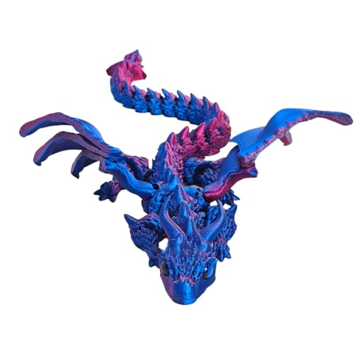 Tyinerc Drache Bedruckt, Drache, Bedruckt, tragbar, 33 cm (13 Zoll) – Flexible -Figur, Osterkorb, Büro-Spielzeug für den Tag und von Tyinerc