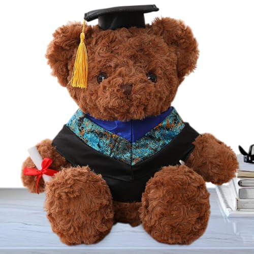 Tyinerc Graduation Teddybär, Stofftier zum Graduieren | Huggable Dekokissen, Plüschtier zum Graduieren mit einem und Kleidung für Elternfreunde von Tyinerc
