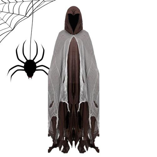 Tyinerc Halloween Geist Umhang, Halloween Kostüm für Erwachsene männliche Geist Kostüm weibliche Geist Kostüm Spukkapuzenumhang Hexenumhang mit gruseliger Kapuze für Frauen, Kostüm Tyinerc Halloween Geist Umhang, Halloween Kostüm für Erwachsene männliche Geist Kostüm weibliche Geist Kostüm Spukkapuzenumhang Hexenumhang mit gruseliger Kapuze für Frauen, Kostüm von Tyinerc