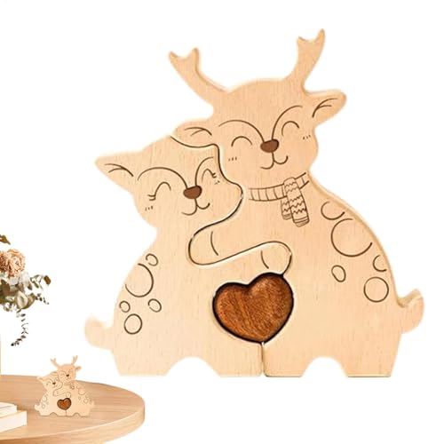 Tyinerc Holzpuzzle, Holzpuzzles für Erwachsene – Lernpuzzle in Elchform | Einzigartiges künstlerisches Holzpuzzle für Kollegen von Freunden der Familie von Tyinerc