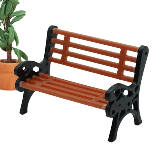 Tyinerc Kleine Parkbank, Miniaturfiguren von Parkbank | 1:75 Sitzplätze Park Street,kleine Gartendekoration, Straßenpark-Einrichtungsmodell, Bühnenzubehör für Gartendekoration von Tyinerc