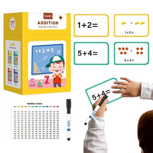 Tyinerc Mathematik Lernkarten Für Kleinkinder - Lernkarten Für Mathematische Grundlagen,Lehrreiche Rechenkarten Für Die Schule Und Additionsübungen Als Lernspiel Tyinerc Mathematik Lernkarten Für Kleinkinder - Lernkarten Für Mathematische Grundlagen,Lehrreiche Rechenkarten Für Die Schule Und Additionsübungen Als Lernspiel von Tyinerc